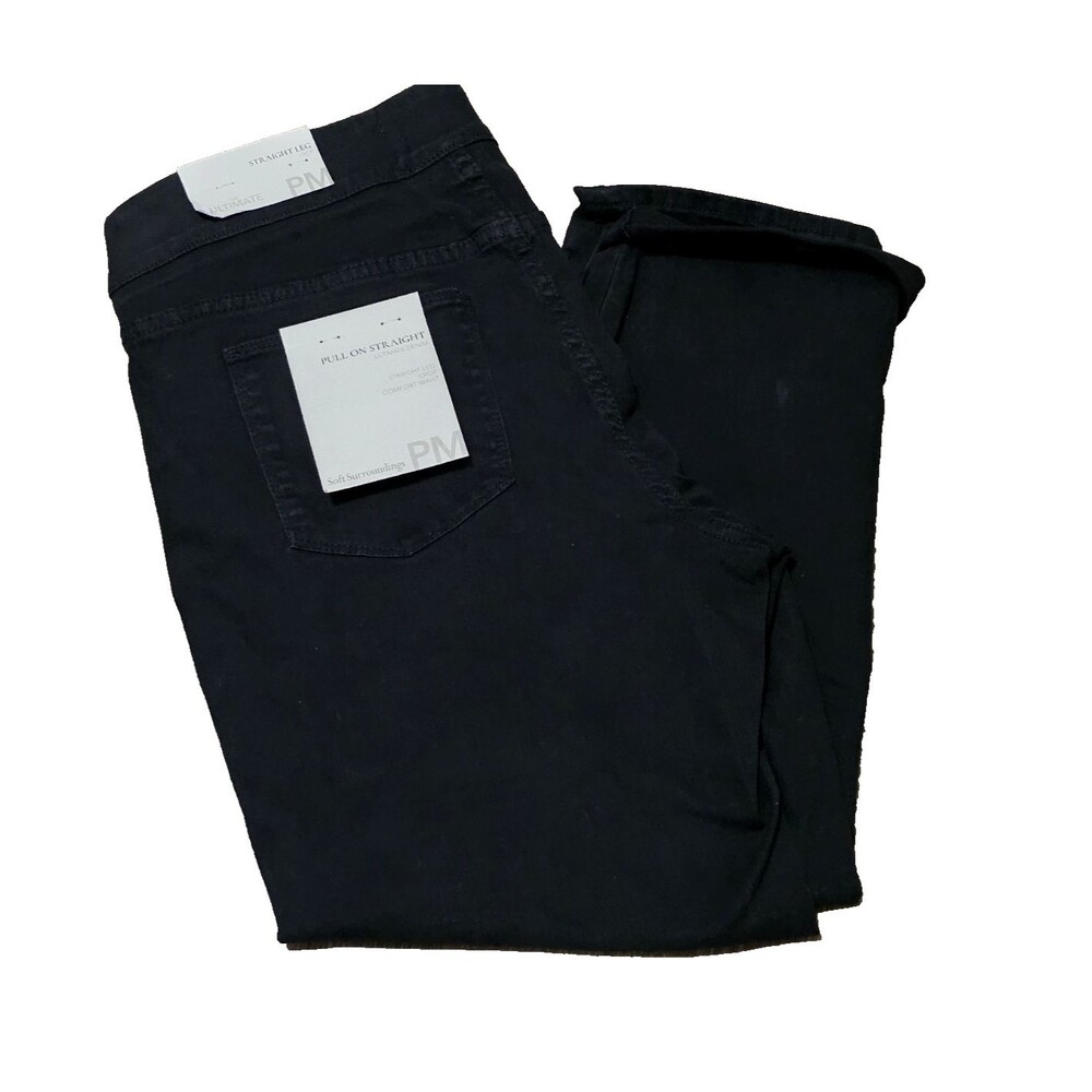 Soft Surroundings The Ultimate Denim Straight‎ Leg Crop Black Jean Women Sz 10PM